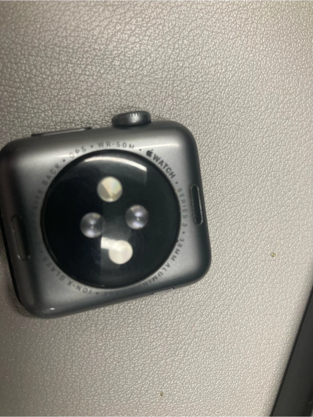 Apple series 3 watch 38mm aluminum case Ion-X glass gps s/m band black grey